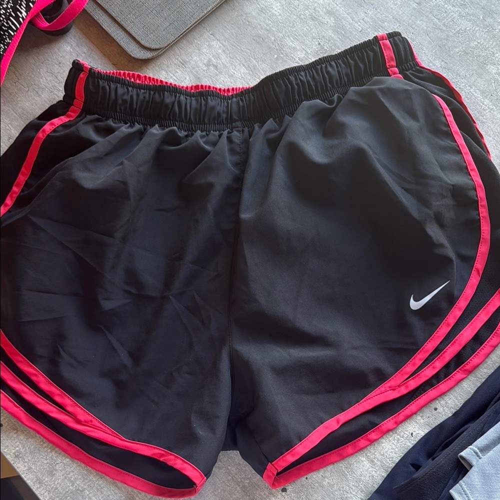 Nike Black and Pink Athletic Shorts